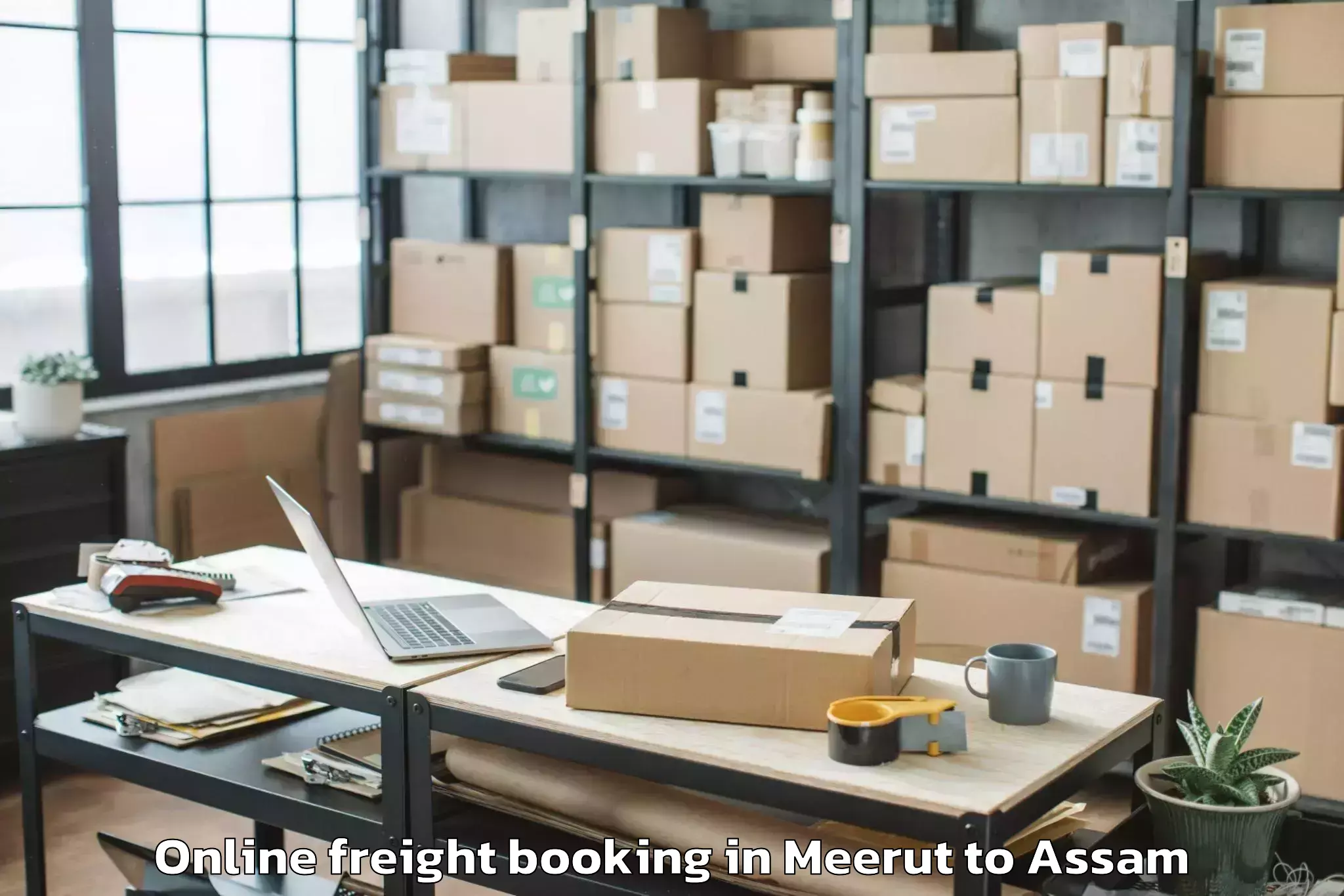 Professional Meerut to Soalkuchi Online Freight Booking